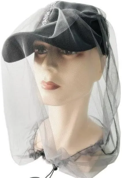 Gray Mosquito Net Mesh Face Neck Fly Netting Hood from Bugs Gnats No See Net for Outdoor Hiking Camping Climbing with Carry Bags Fits Most Sizes of Hats Caps Camping and Hiking Equipment