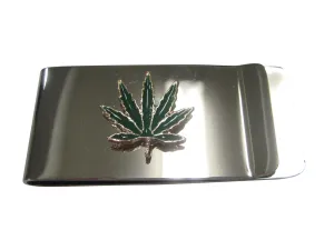 Green Marijuana Weed Leaf Money Clip
