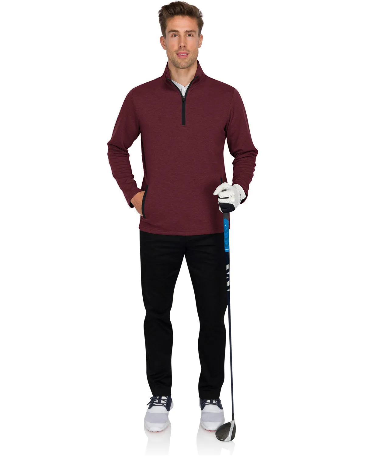 Half Zip Golf Pullover with Pockets