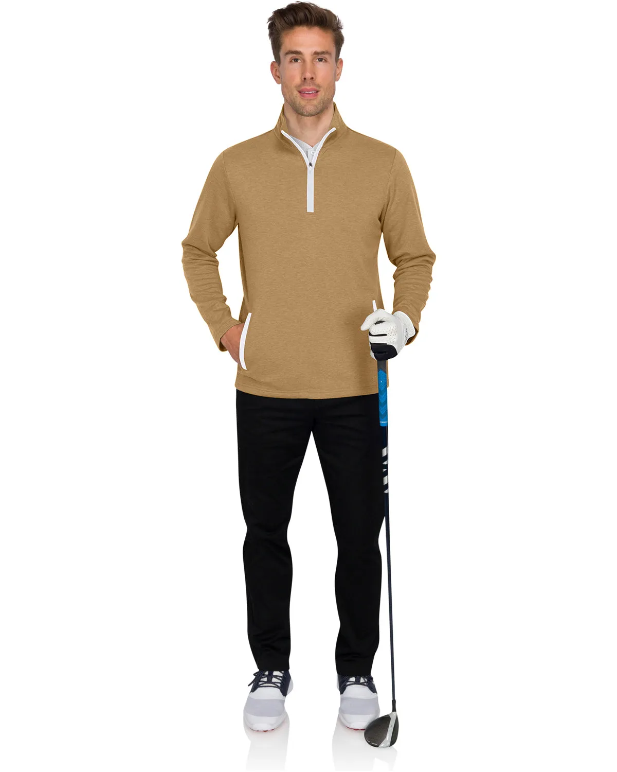 Half Zip Golf Pullover with Pockets