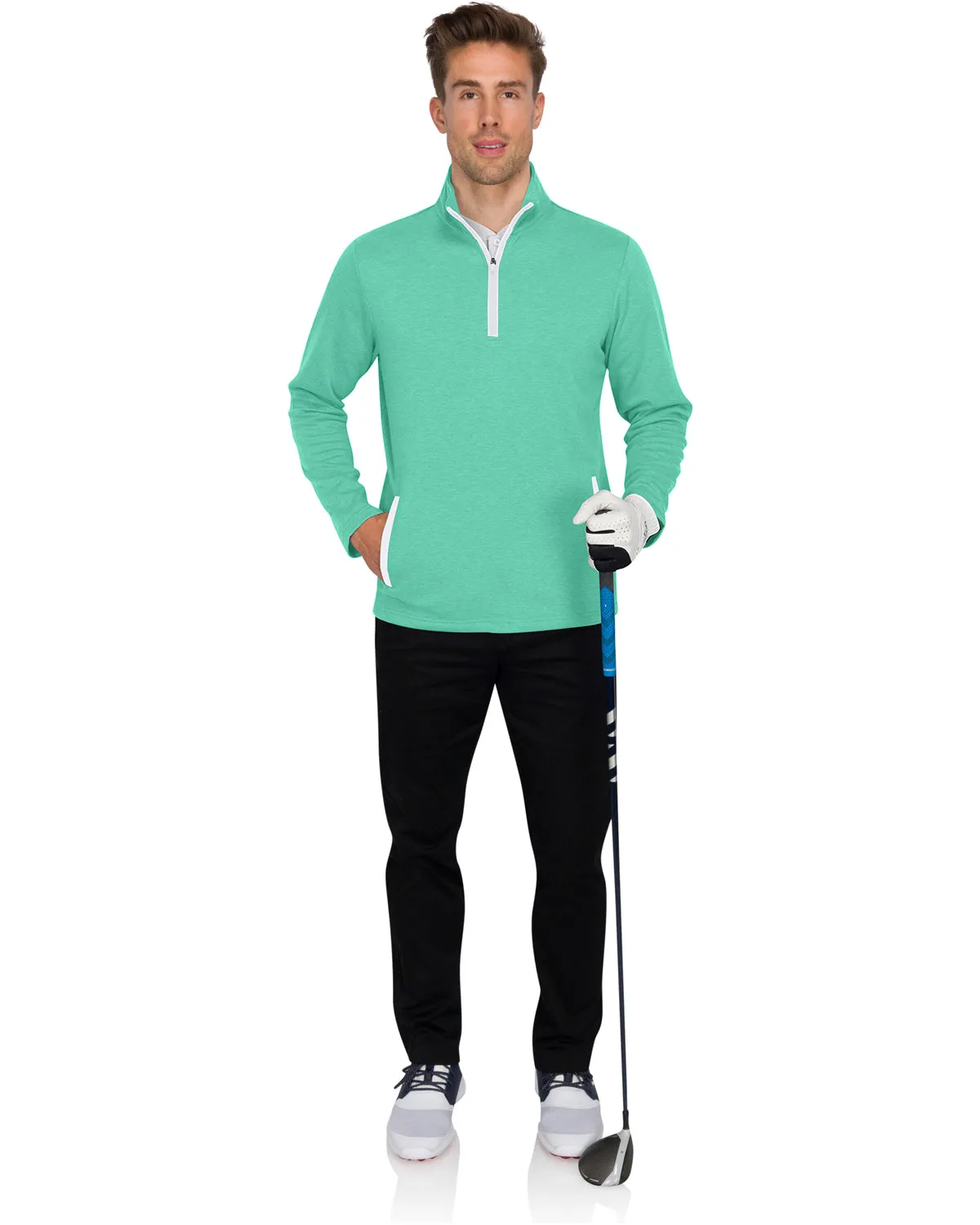 Half Zip Golf Pullover with Pockets
