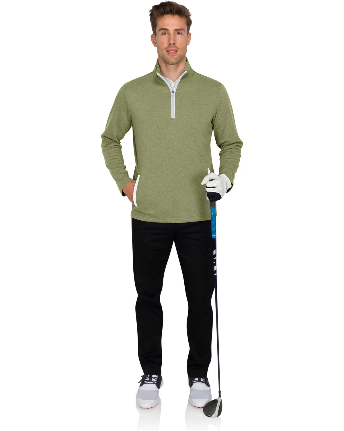 Half Zip Golf Pullover with Pockets