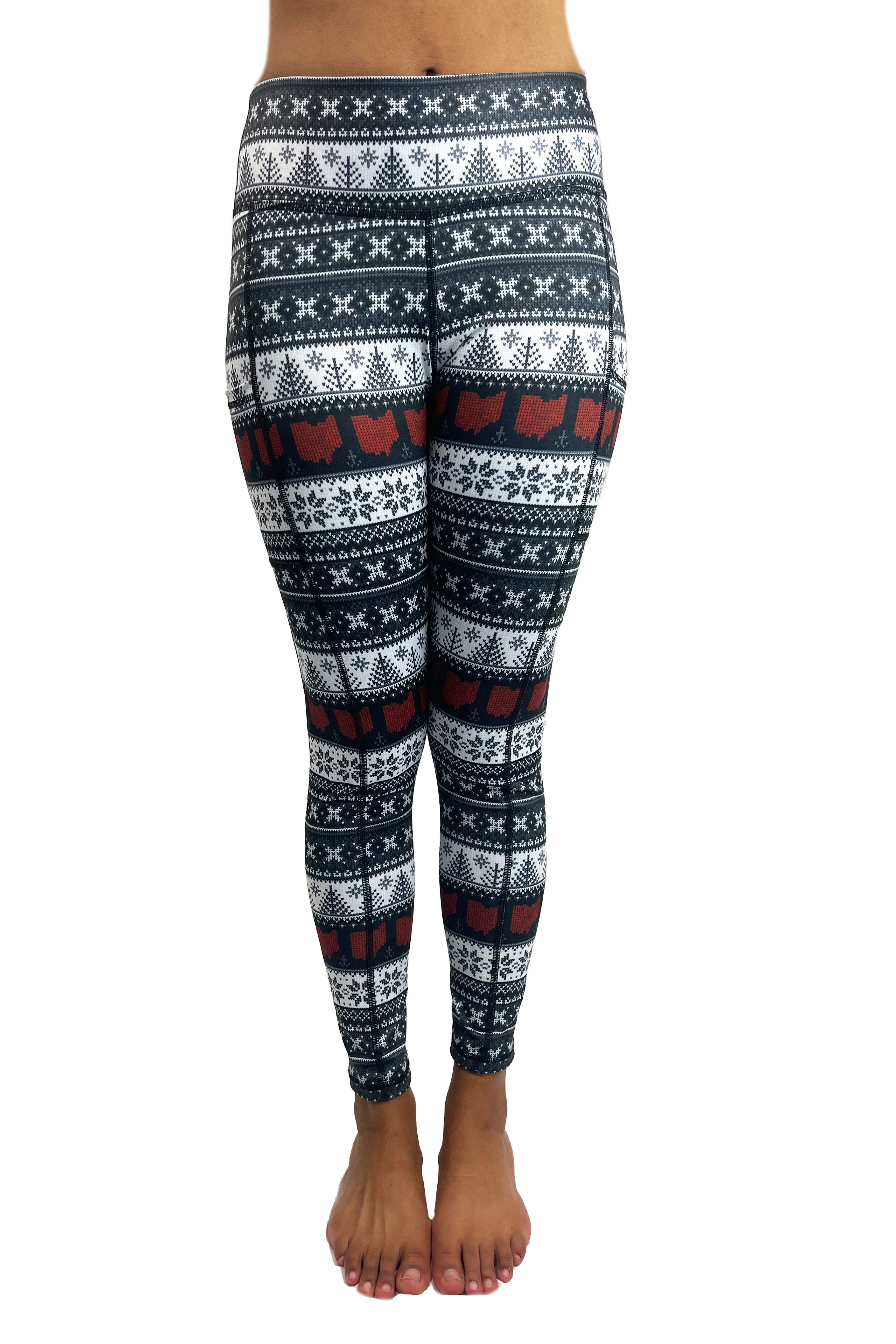 HC - Ohio Holiday Cell Phone Pocket Legging / Black & White - FINAL SALE