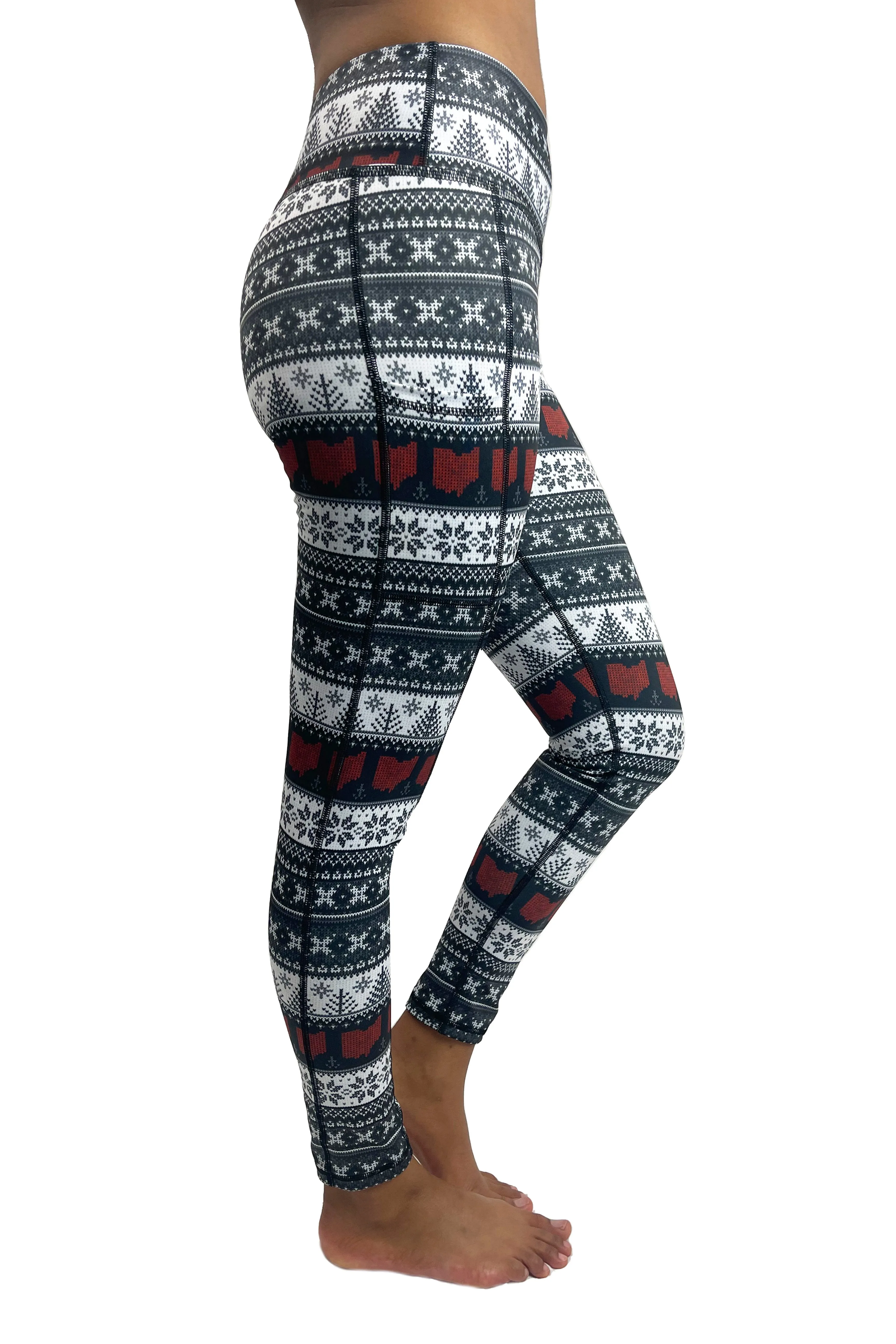 HC - Ohio Holiday Cell Phone Pocket Legging / Black & White - FINAL SALE
