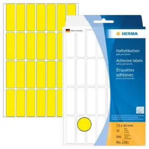 HERMA Adhesive Colour Labels 13 x 40mm Yellow 2361