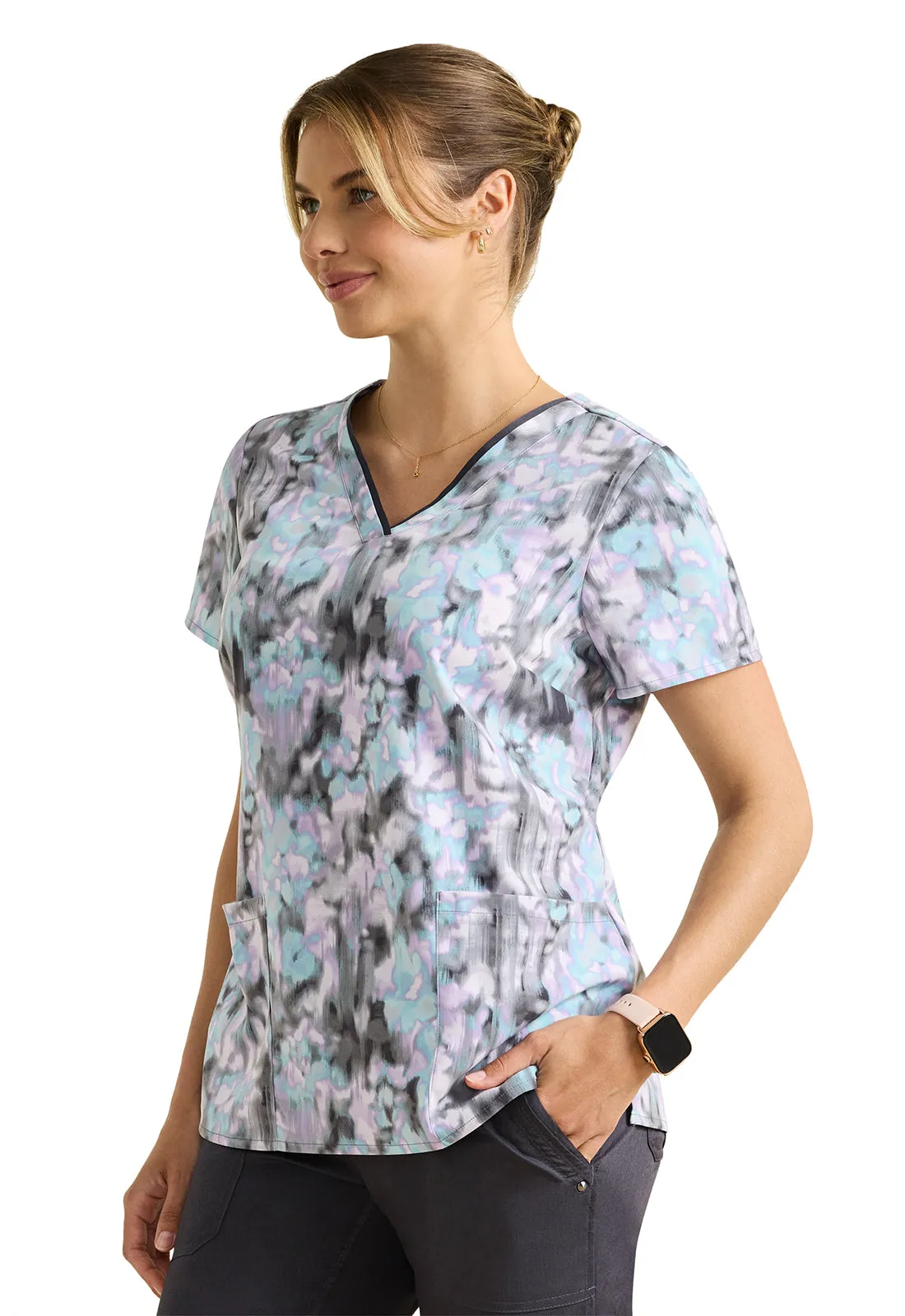 HH Purple Label Amanda Print Top Color Flow