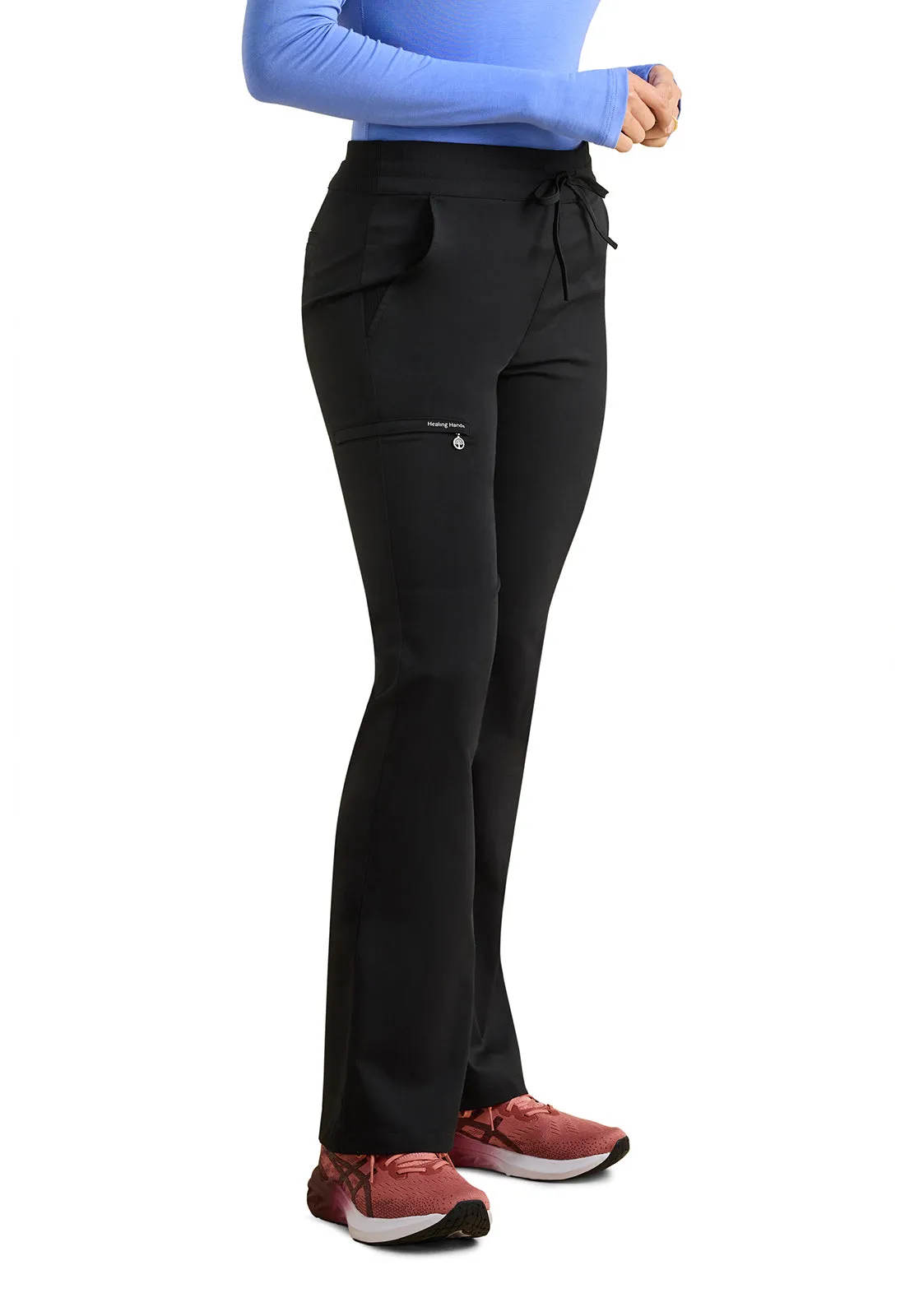 HH Purple Label Tessa Mid Rise Drawstring Boot Cut Pants Black