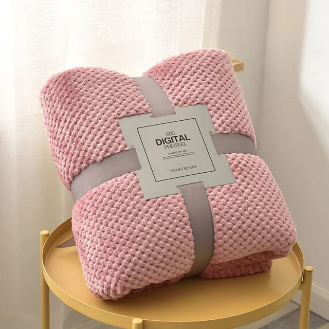 Home Textile polar microfiber blanket cover the bed 200x230cm large thick fleece sofa blanket pink small blanket for kids