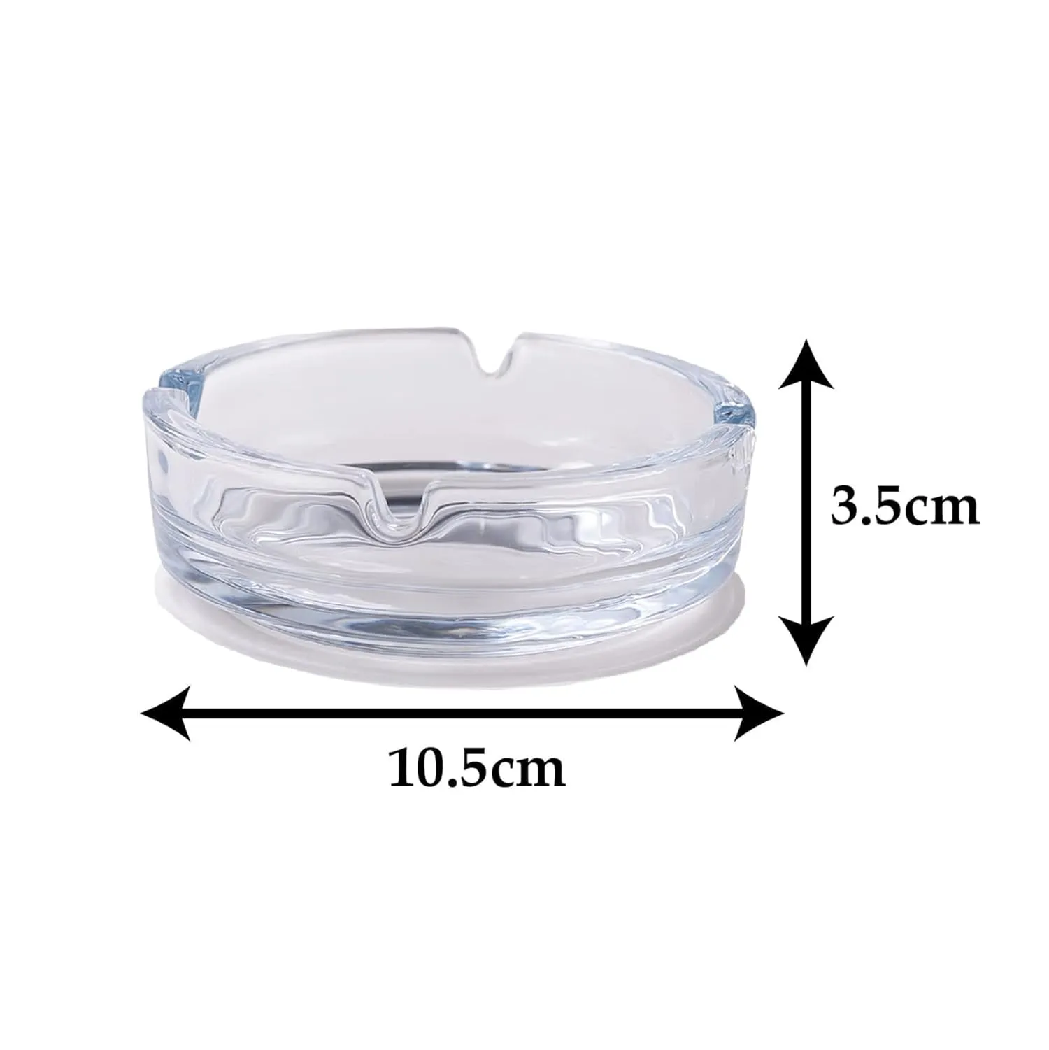 Homestic Decorative Ash tray for Cigarette Stylish|Round Shape Pack of 2 (Transparent)
