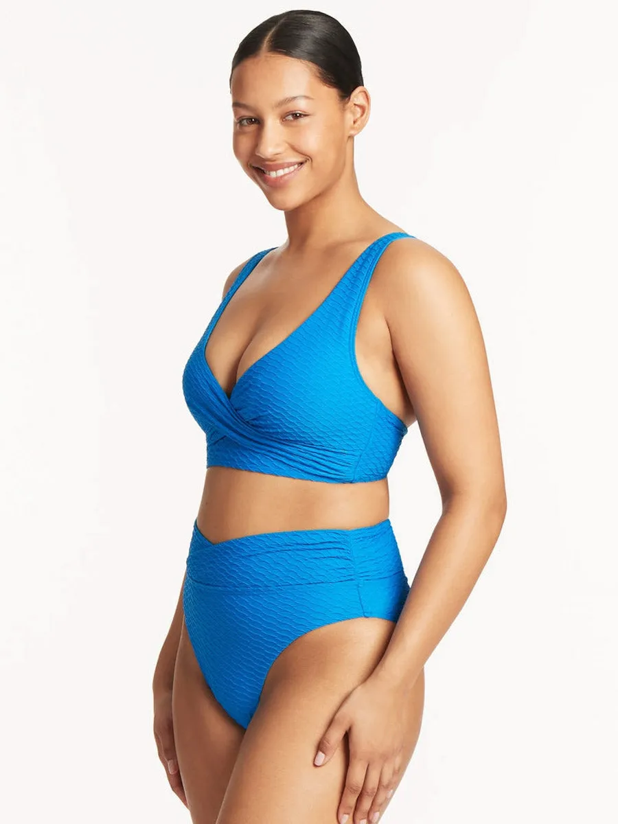 Honeycomb Cross Front Multift Top in Capri