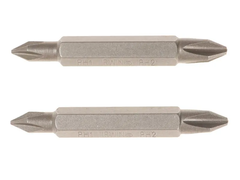 IRWIN Screwdriver Bits Ph2 / Ph2 Double Ended 50Mm Pack Of 2