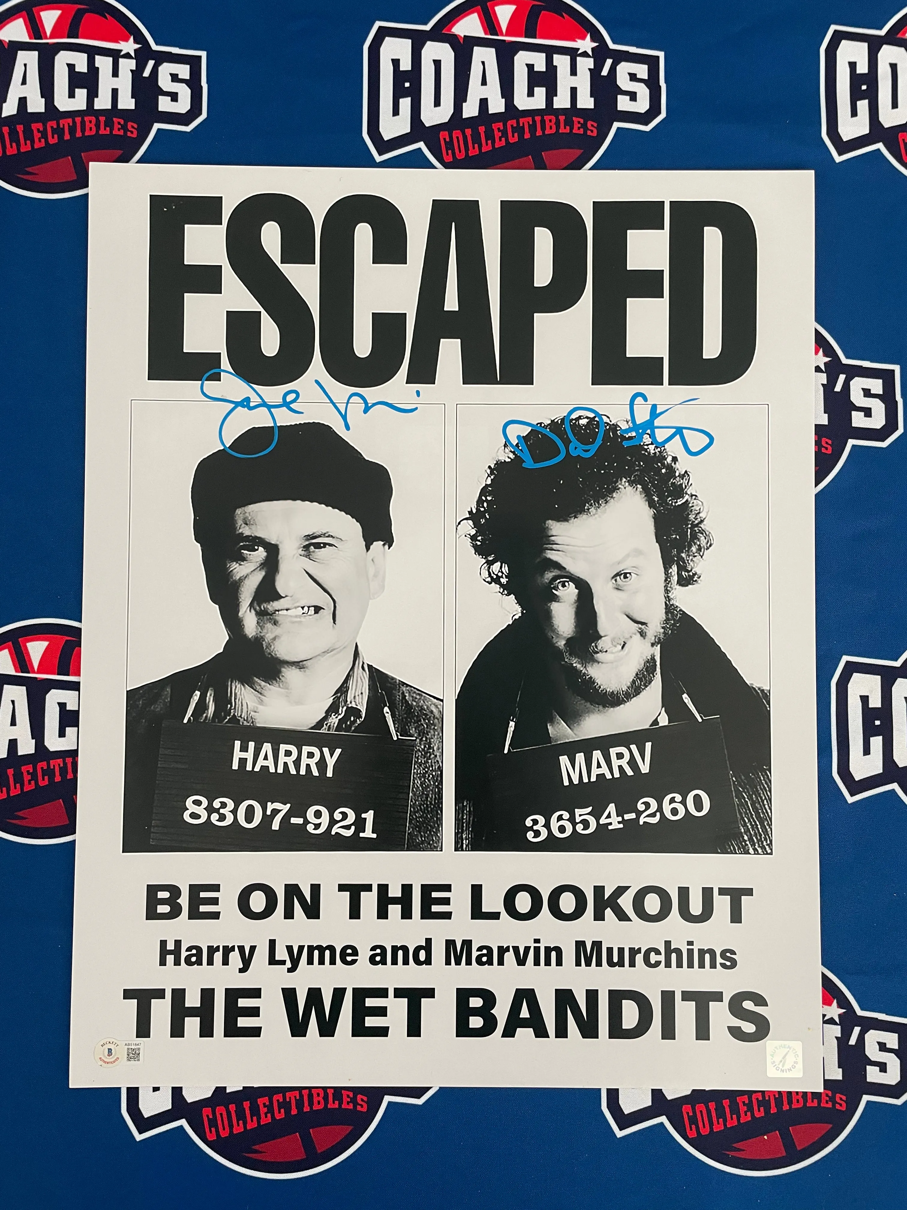 Joe Pesci & Daniel Stern DUAL Autographed "Wet Bandits" Wanted 16x20 Poster (Beckett LOA)