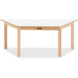 Jonti-Craft Multi-purpose White Trapezoid Table