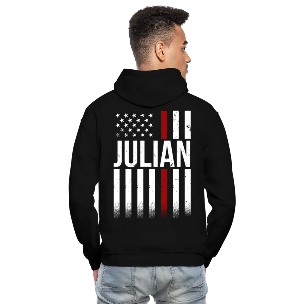 Julian Firefighter Flag Gildan Heavy Blend Adult Hoodie