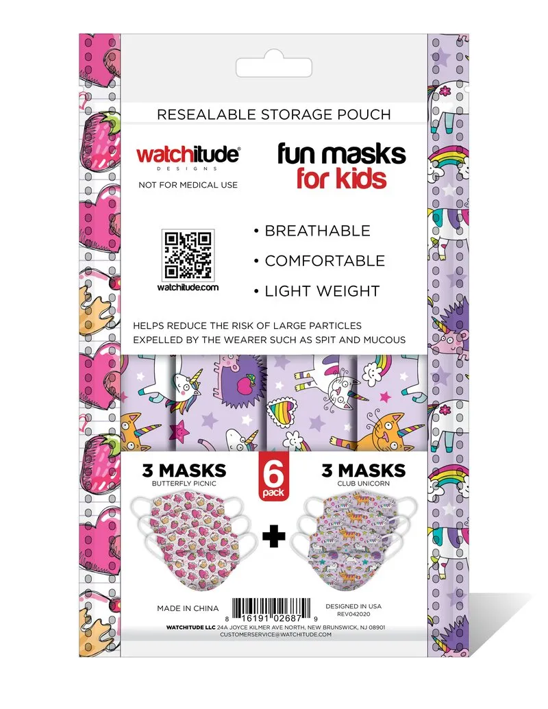 Kids Disposable Masks - Butterfly Picnic / Club Unicorn
