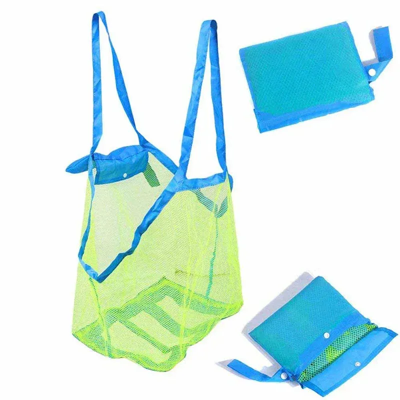 Kids' Mesh Beach Bag - Spacious Toy Organizer for Beach Trips, Pool Days & Bathtime Fun | Holds Shells, Towels & Bath Toys