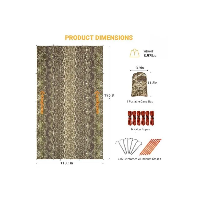 KingCamp - UPF50  Camping Tarp (5 x 3M)