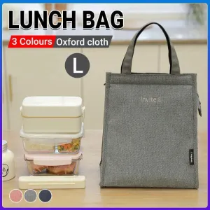 L Size Lunch Bag Thermal Insulated Box Bento Pouch Food Tote Work School Picnic
