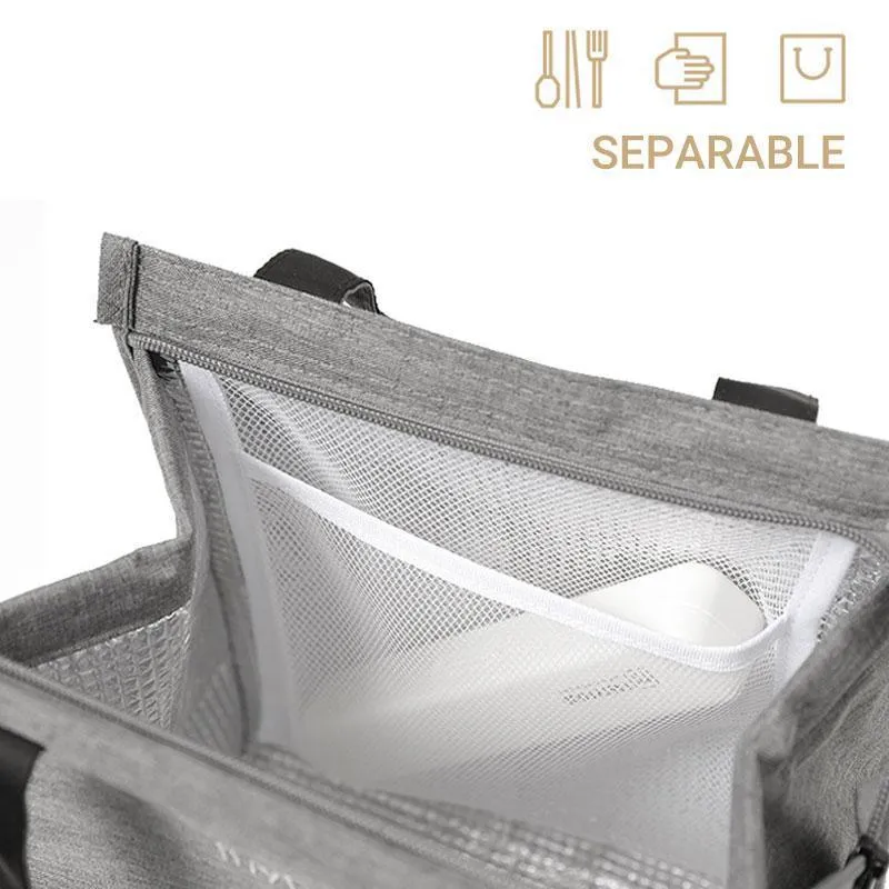 L Size Lunch Bag Thermal Insulated Box Bento Pouch Food Tote Work School Picnic