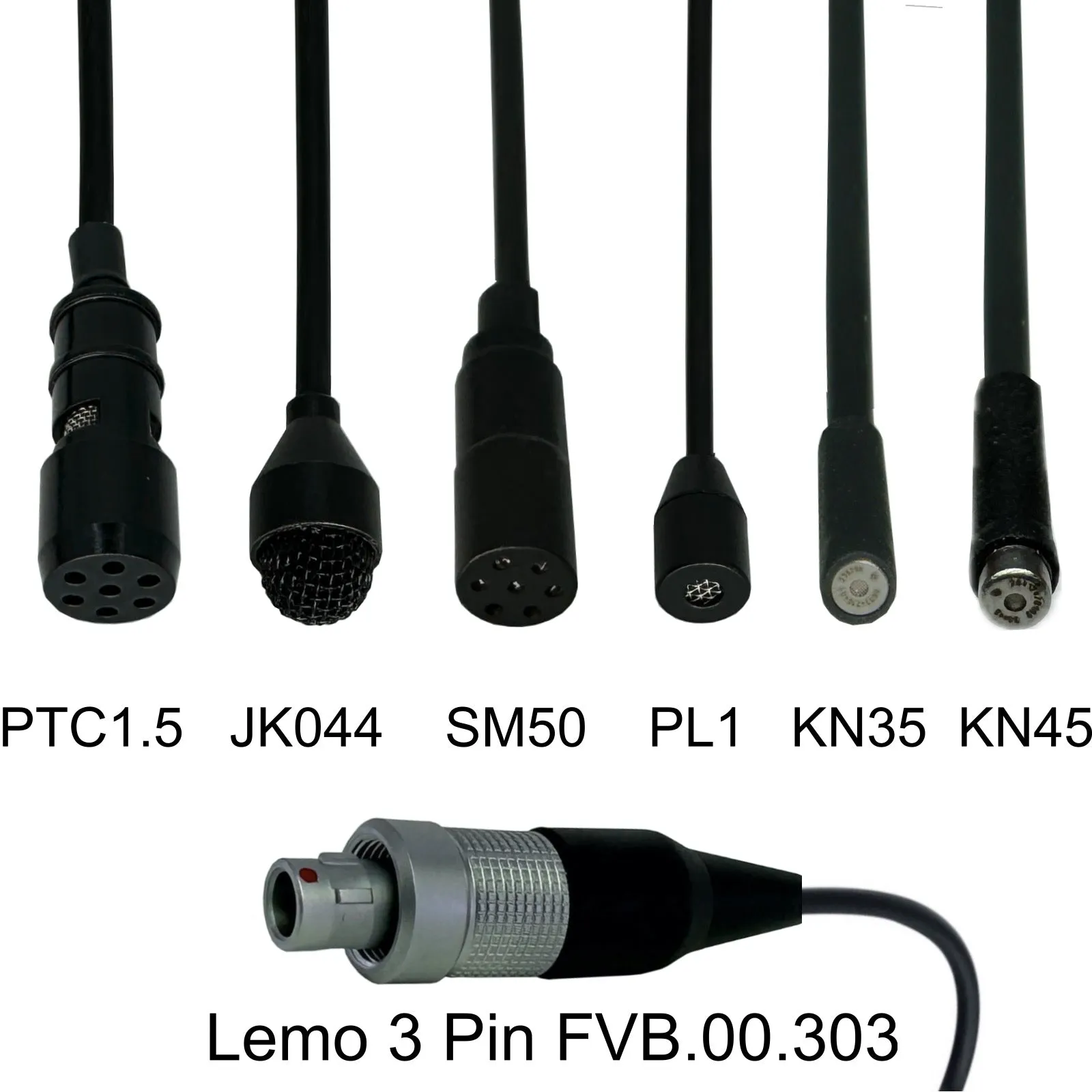 Lemo 3 Pin Lavaliere Lapel Microphone for Sennheiser / Shure / WisyCom / Zaxcom Wireless Body Pack Radio Transmitter