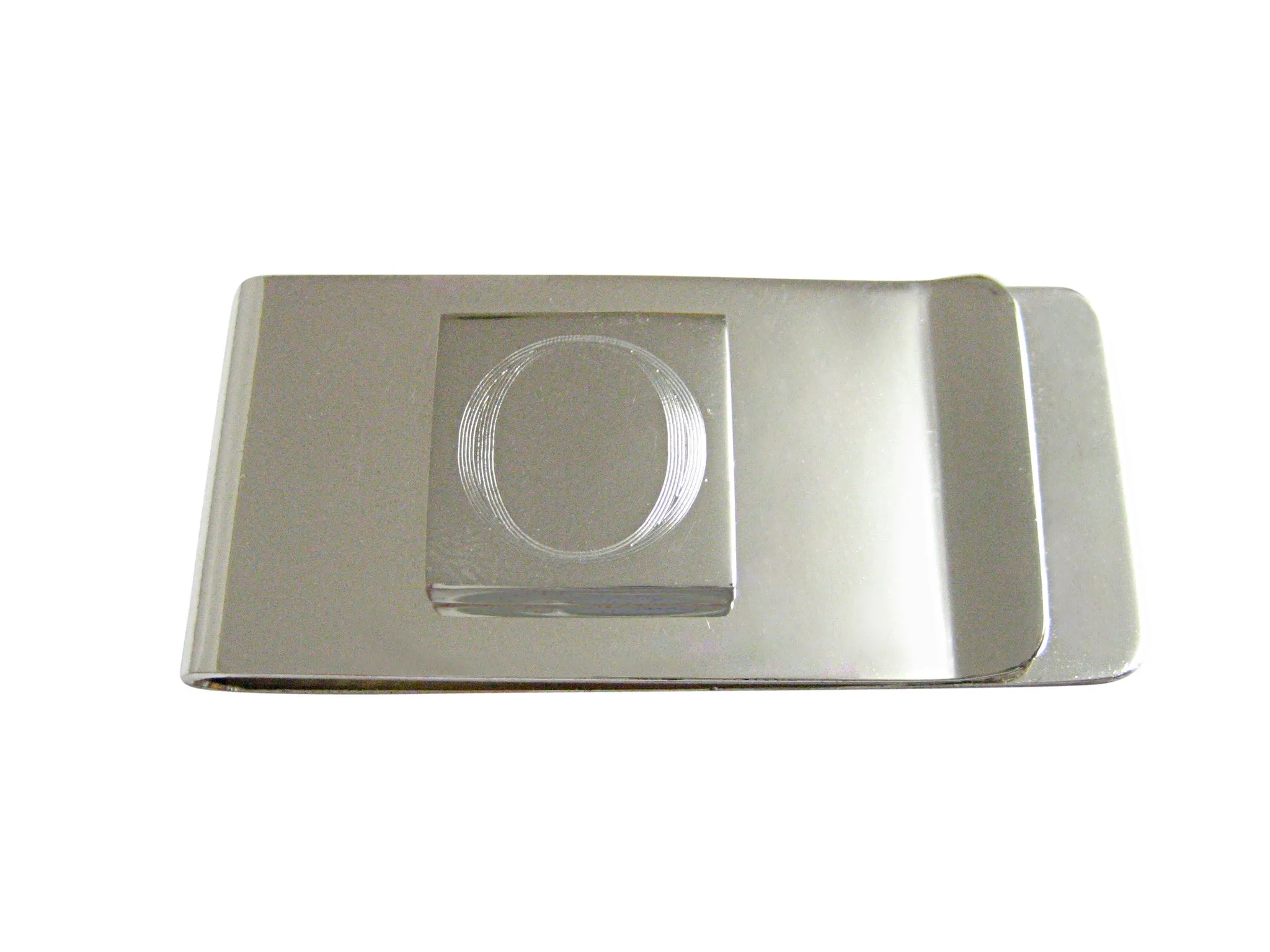 Letter O Etched Monogram Money Clip