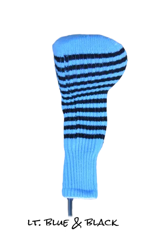 Light Blue and Black Club Sock Golf Headcover