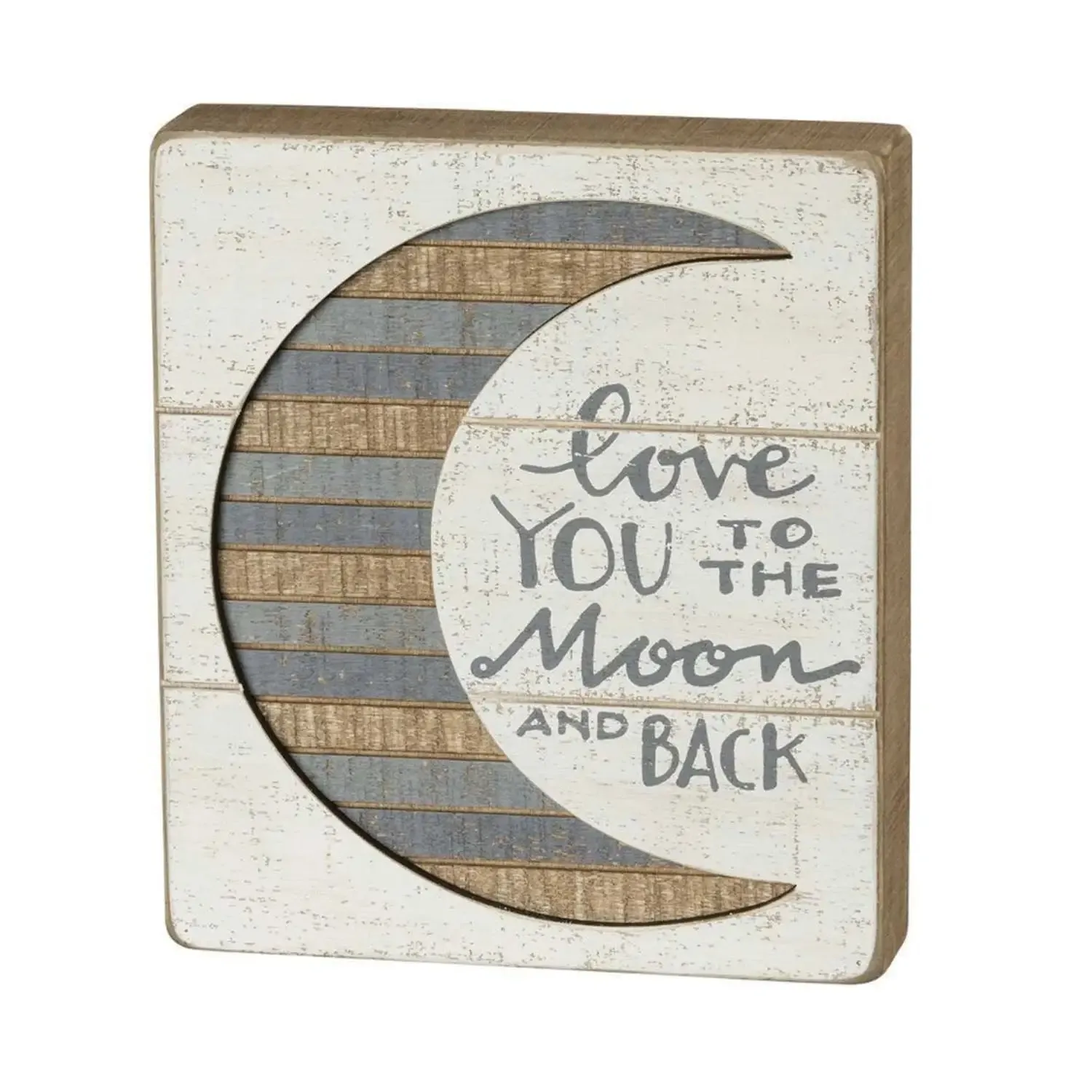 LOVE YOU TO THE MOON AND BACK SLAT BOX SIGN
