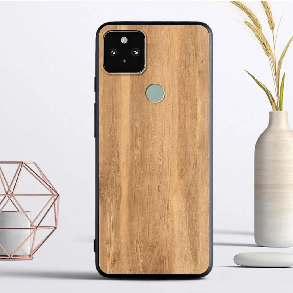 Luxury Texture Wood Silicone Google Pixel 4 XL 4A 5G 5 Soft Case