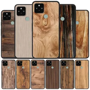 Luxury Texture Wood Silicone Google Pixel 4 XL 4A 5G 5 Soft Case