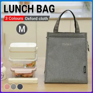 M Size Lunch Bag Thermal Insulated Box Bento Pouch Food Tote Work School Picnic
