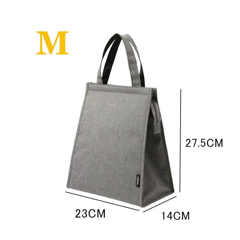 M Size Lunch Bag Thermal Insulated Box Bento Pouch Food Tote Work School Picnic