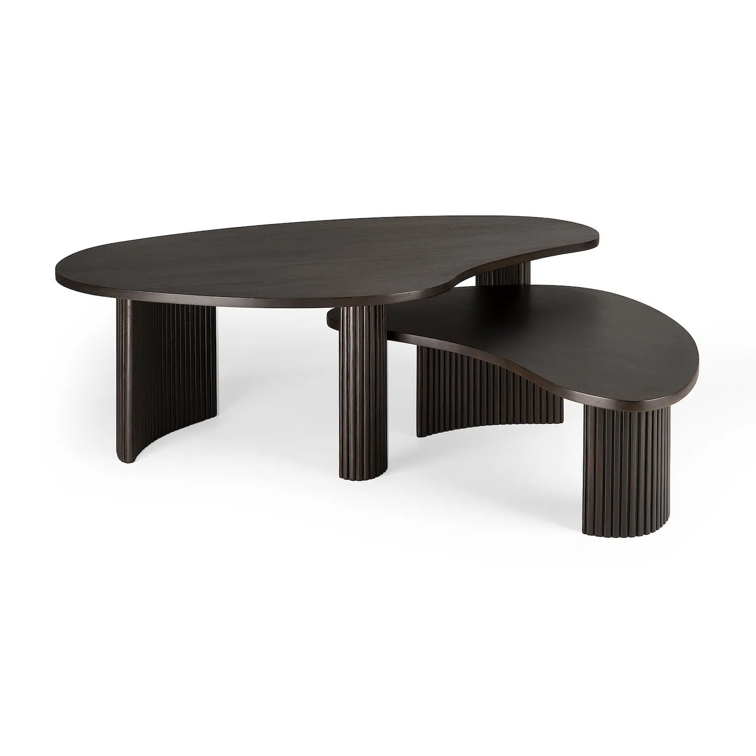 Mahogany Boomerang Dark Brown Coffee Table - Varnished