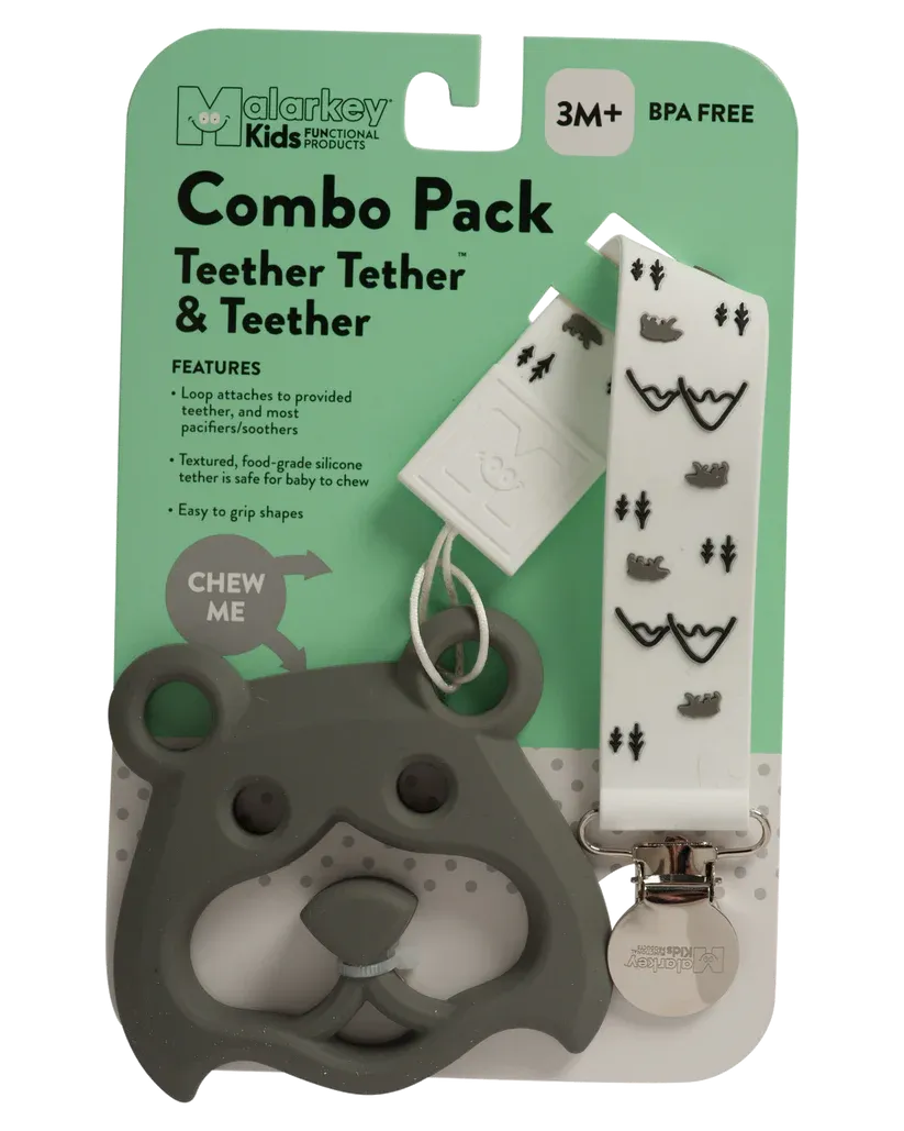 Malarkey Kids Teether Tether   Teether (Bear Mountain)