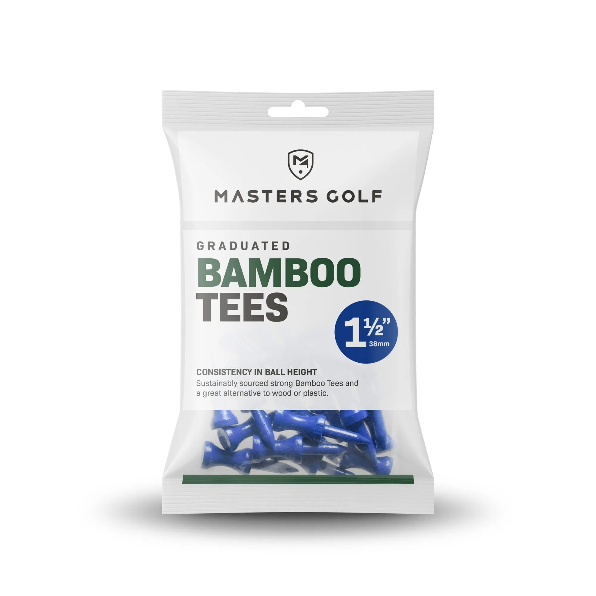Masters 1 1/2' Bamboo Graduated Golf Tees (25 Pack)