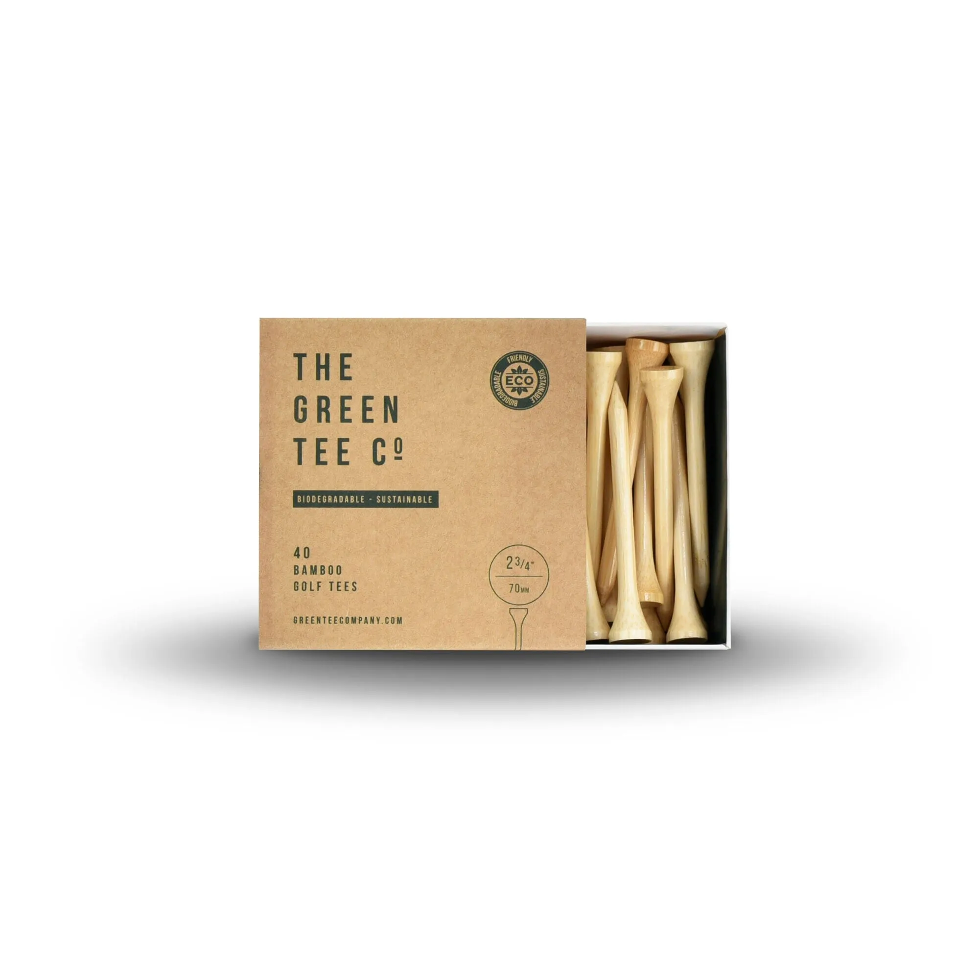 Masters Bamboo 2 3/4" Natural Golf Tees x40 Box