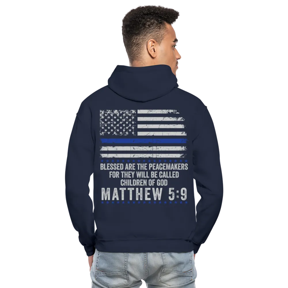 Matthew 5:9 Peacemakers Gildan Heavy Blend Adult Hoodie (Front and Back))