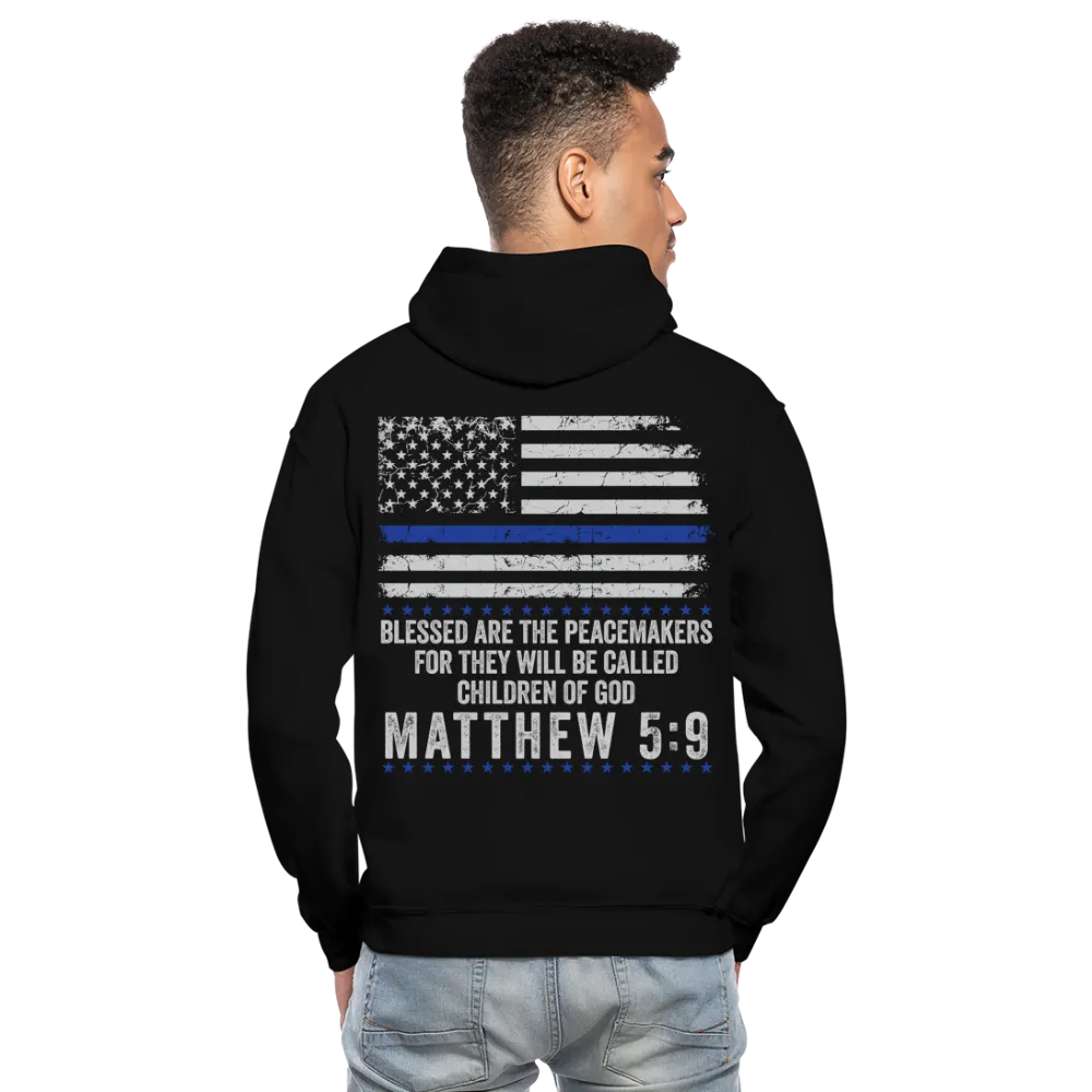 Matthew 5:9 Peacemakers Gildan Heavy Blend Adult Hoodie (Front and Back))