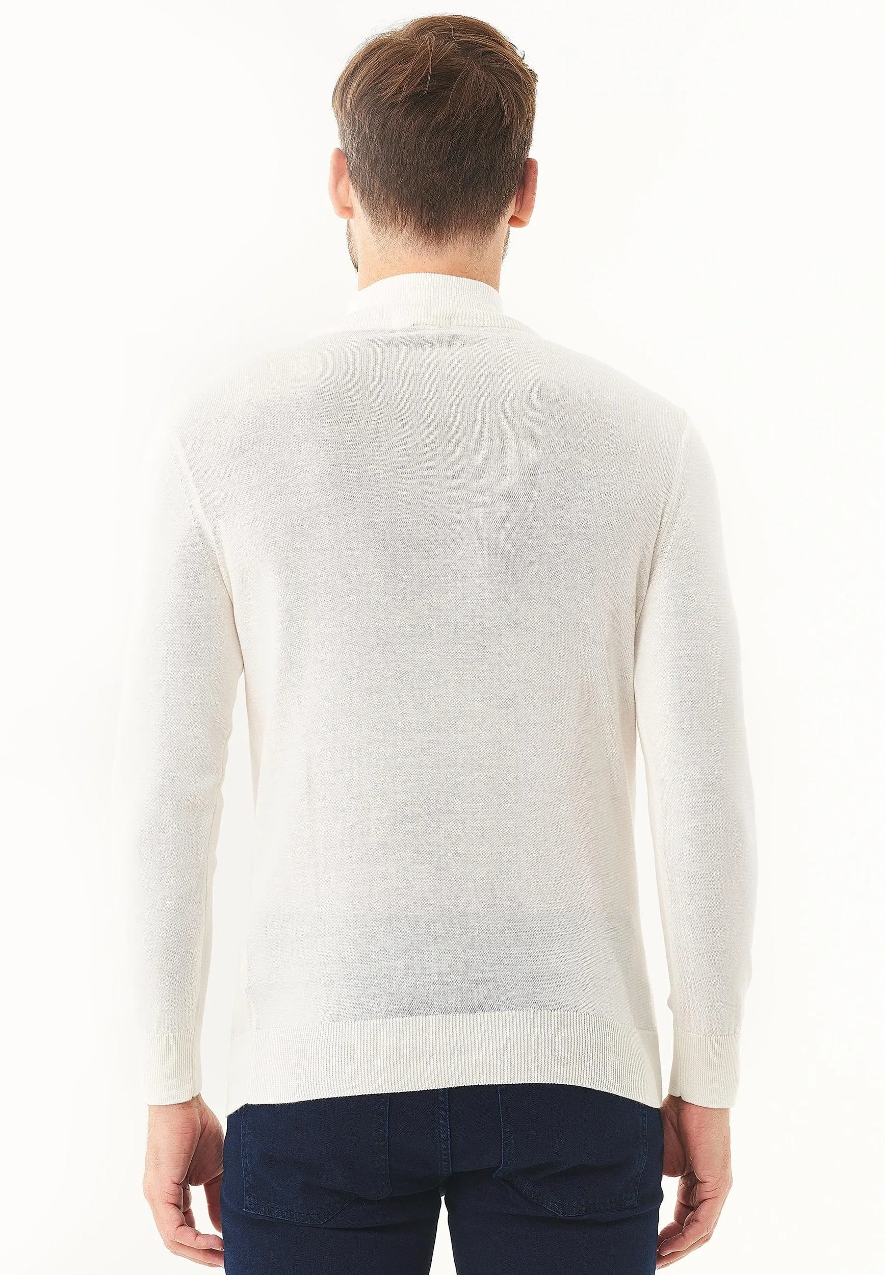 Men's Organic Cotton Turtleneck Sweater Off White