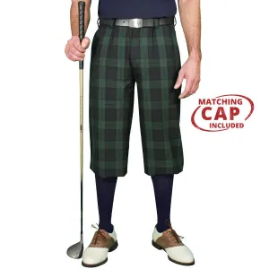 Men’s Plaid Plus Fours Golf Knickers & Cap