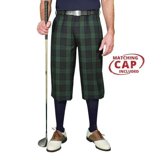 Men’s Plaid Plus Fours Golf Knickers & Cap