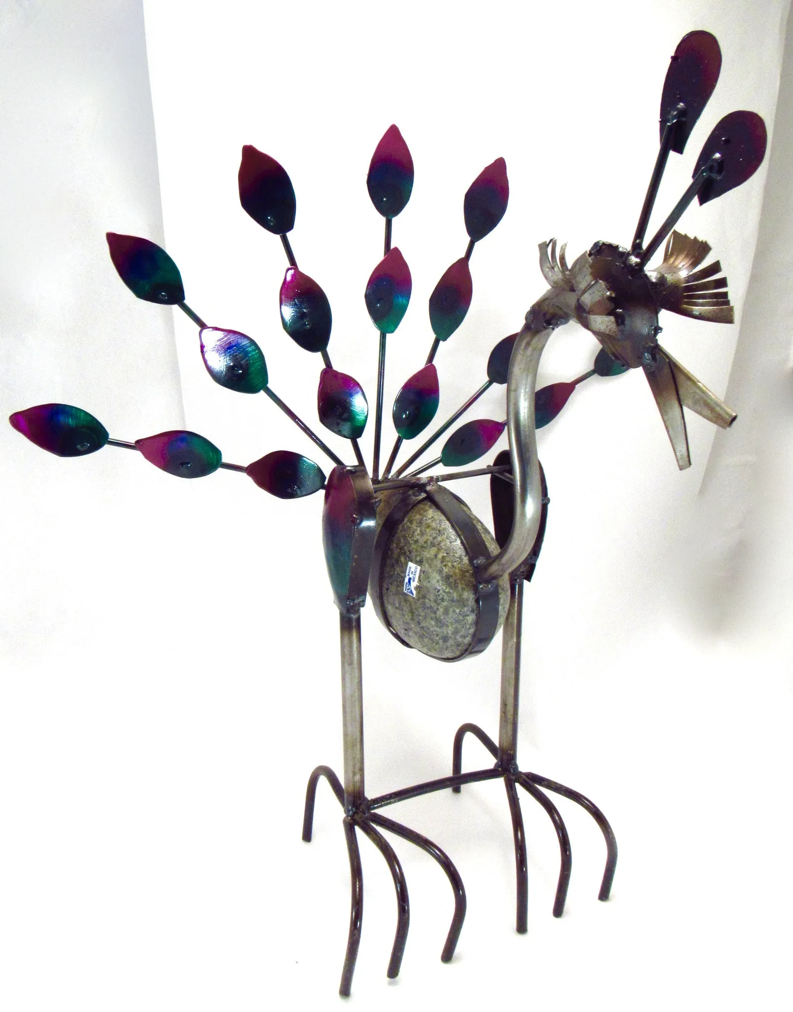 Metal Rock Rocking Peacock Yard Garden Ornament MTPCS004