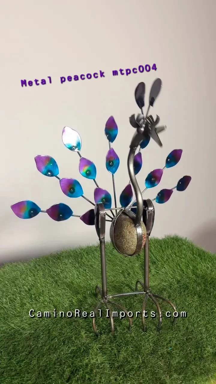 Metal Rock Rocking Peacock Yard Garden Ornament MTPCS004