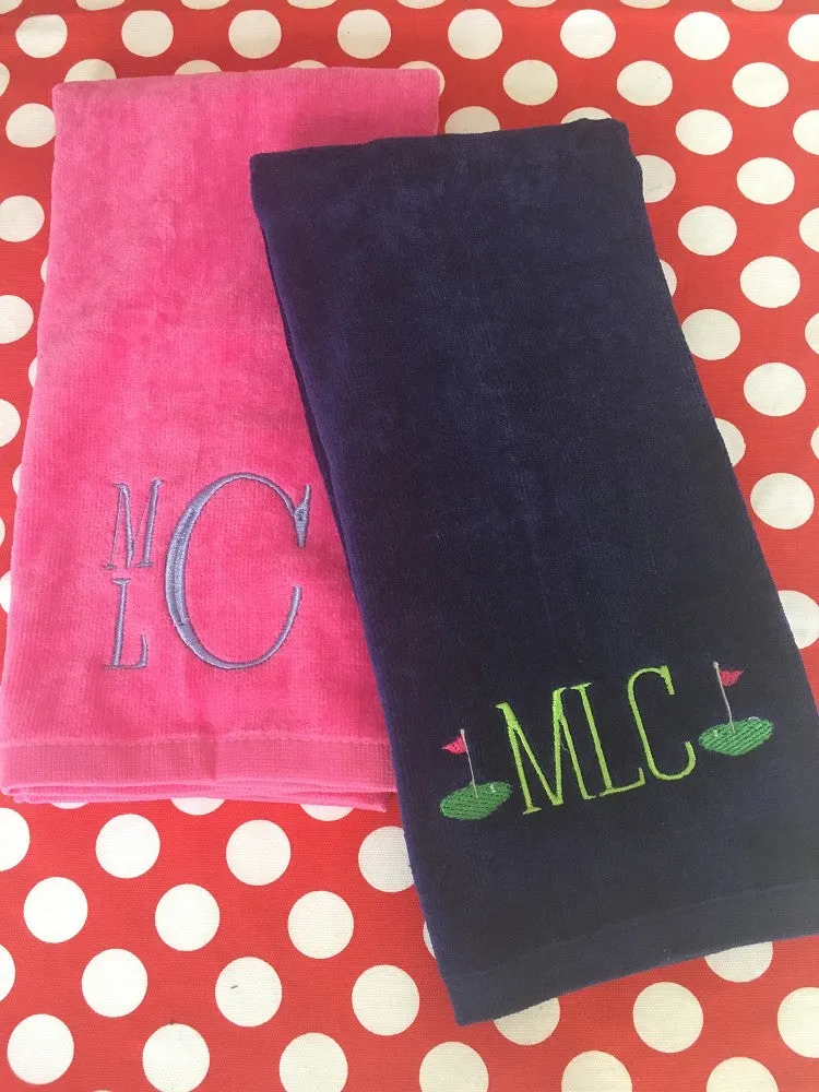MONOGRAMMED GOLF TOWEL