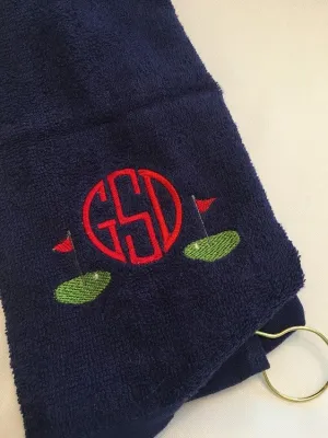 MONOGRAMMED GOLF TOWEL