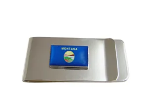 Montana State Flag Pendant Money Clip