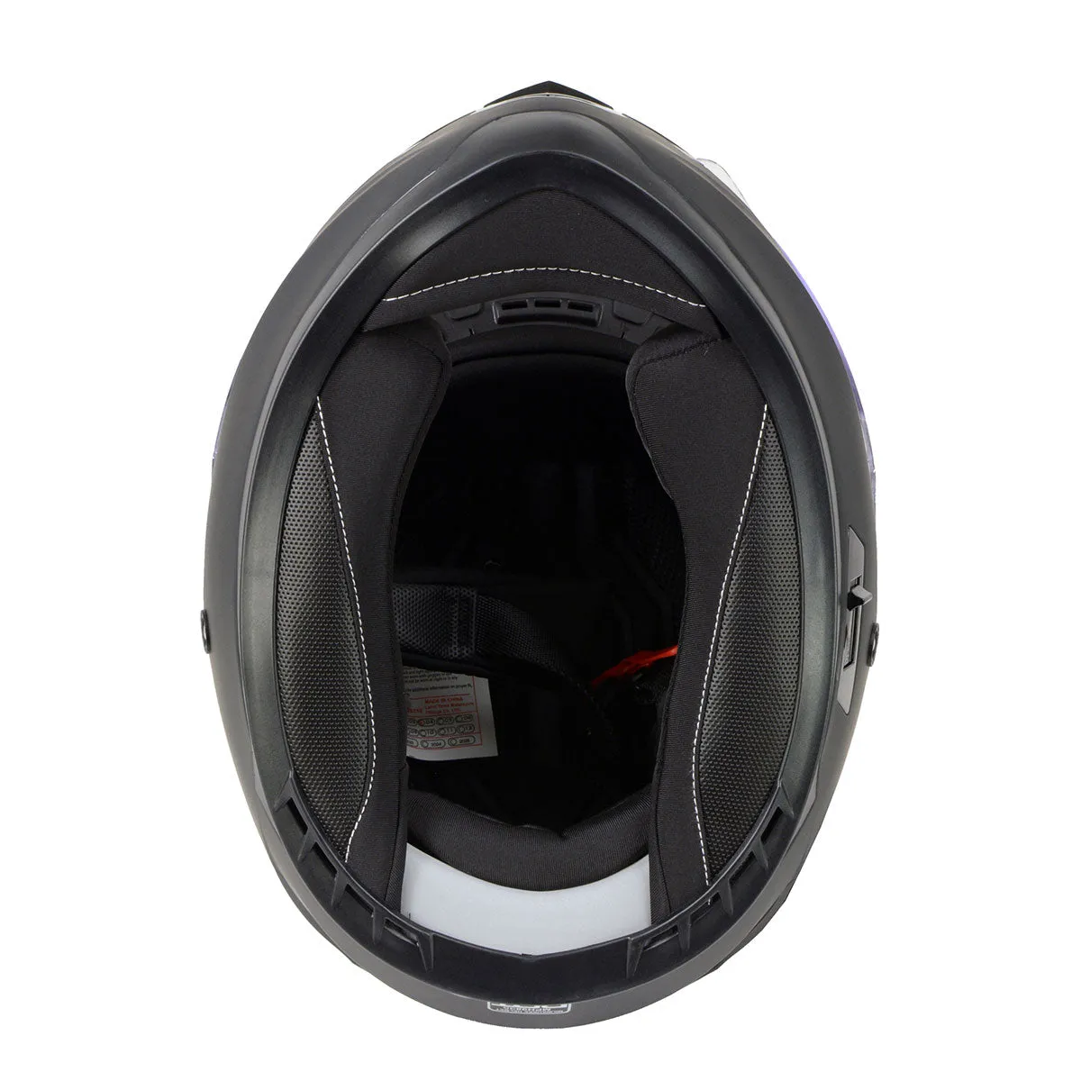 MPH9835DOT 'Sweeper' Flat Black Advanced Motorcycle Modular Helmet for Men and Women Biker w/ Drop Down Visor