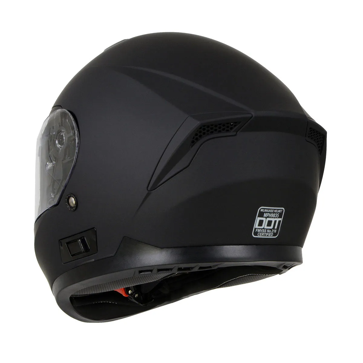 MPH9835DOT 'Sweeper' Flat Black Advanced Motorcycle Modular Helmet for Men and Women Biker w/ Drop Down Visor