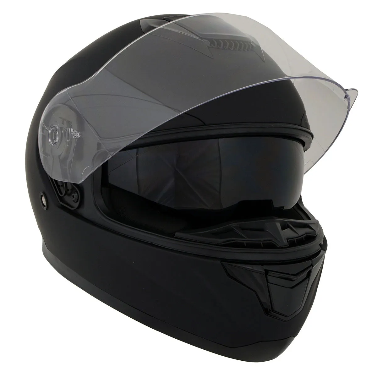 MPH9835DOT 'Sweeper' Flat Black Advanced Motorcycle Modular Helmet for Men and Women Biker w/ Drop Down Visor