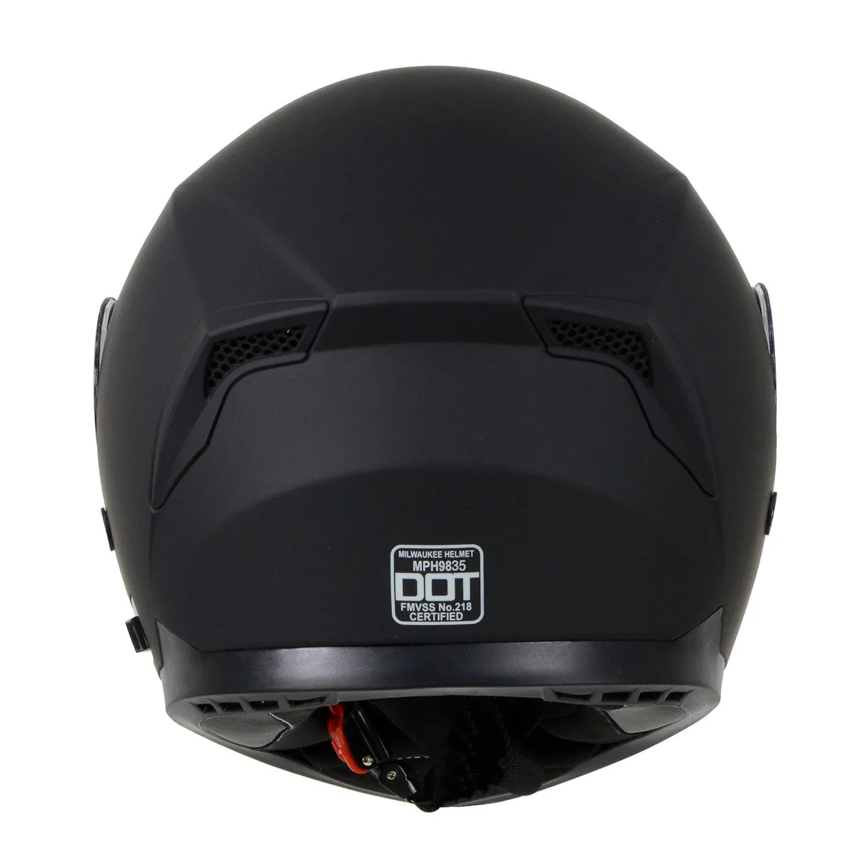 MPH9835DOT 'Sweeper' Flat Black Advanced Motorcycle Modular Helmet for Men and Women Biker w/ Drop Down Visor