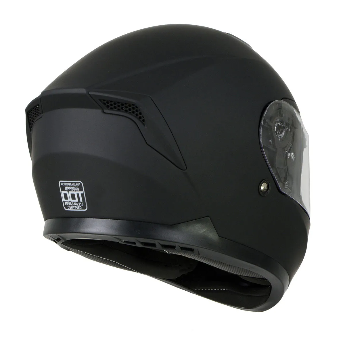 MPH9835DOT 'Sweeper' Flat Black Advanced Motorcycle Modular Helmet for Men and Women Biker w/ Drop Down Visor